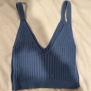 Aerie Blue Ribbed Crop Top